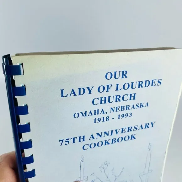 Our Lady of Lourdes Church 75th Anniversary Cookbook Omaha NE 1993 Spiral Bound - Picture 2 of 8
